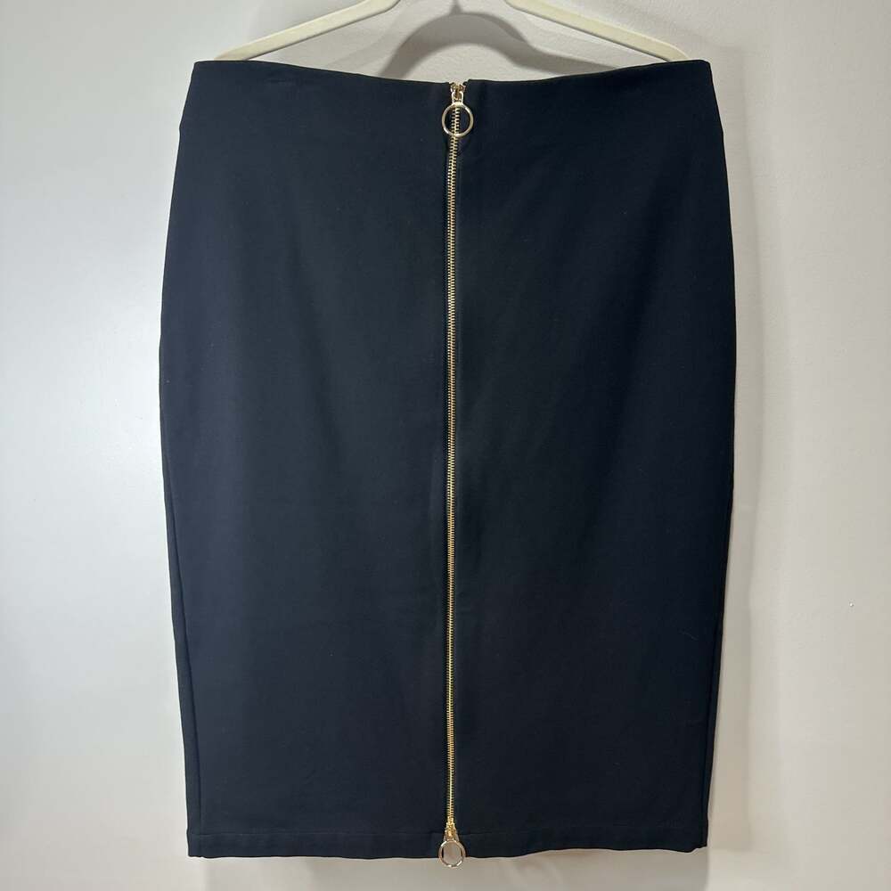 INC Straight Skirt Below Knee Black Womens, Size XL